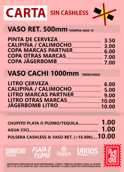 CARTA BEBIDAS PEÑAS SAN JUAN Y SAN PEDRO LEON PARA PEÑA MOLOKO SIN CASHLESS